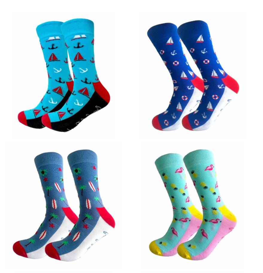 Beach and Ocean 4 Pair Premium Sock Set - Crazy Sock Thursdays